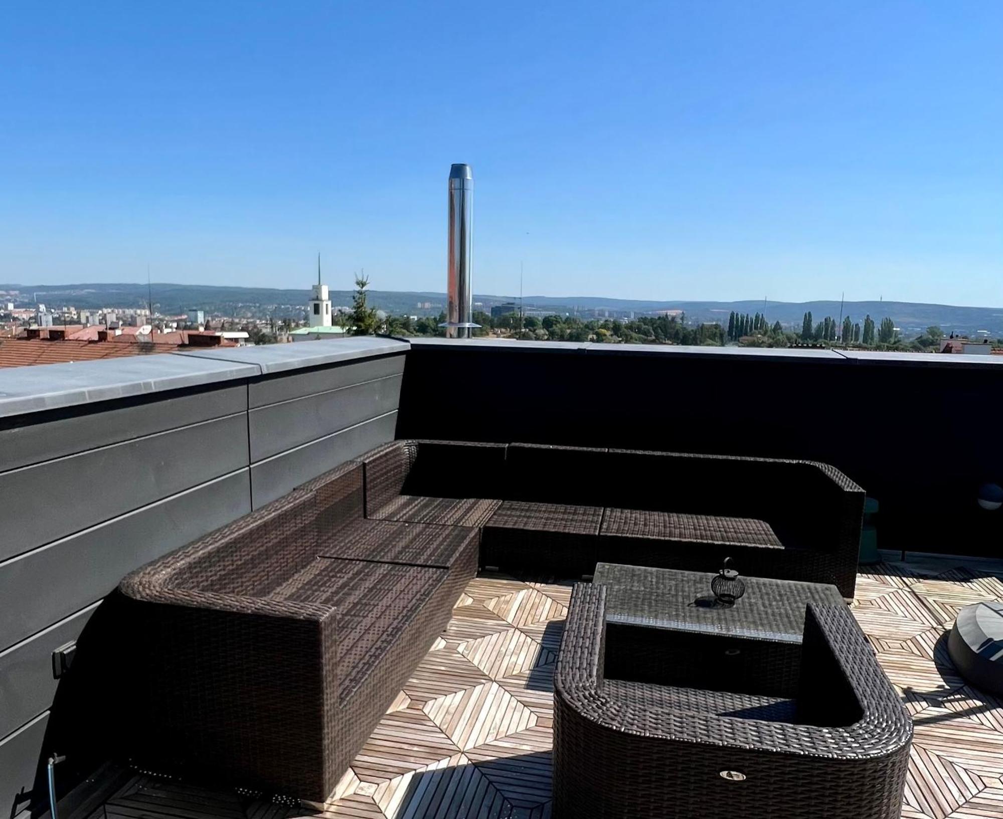 Apartman Se Saunou A Terasou S Vyhledem Na Brno Buitenkant foto